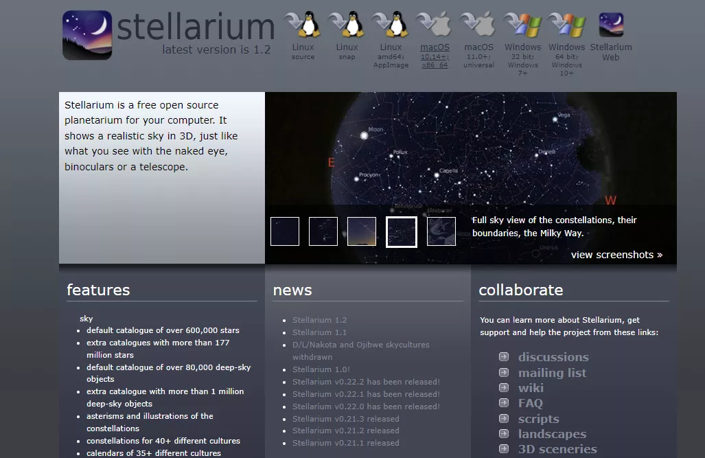 „Stellarium Astronomy Software“