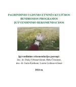 Pagrindinio ugdymo etninės kultūros bendrosios programos įgyvendinimo rekomendacijos