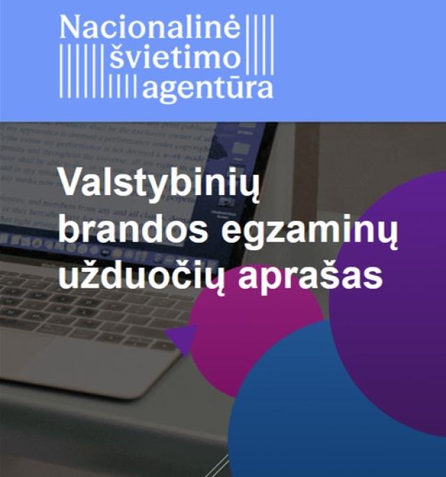 2026 m. Matematikos, gamtos mokslų, informatikos ir inžinerinių technologijų dalykų valstybinių brandos egzaminų užduočių aprašas - metodinės medžiagos viršelis