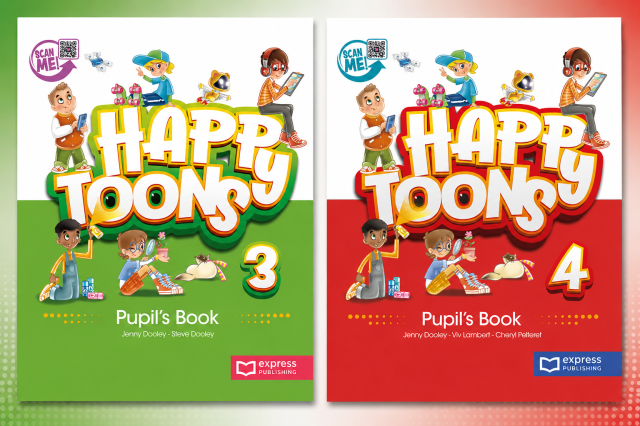 Vadovėlių duomenų bazė papildyta dar dviem „Happy Toons“ serijos vadovėliais