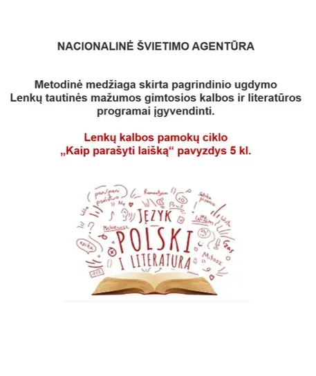 Lenkų kalbos pamokų ciklo „Kaip parašyti laišką“ pavyzdys 5 kl.