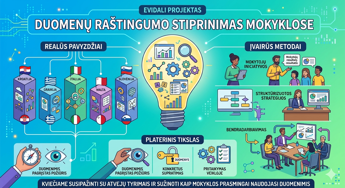 Tyrimas, kaip mokyklos naudoja duomenis praktikoje: EVIDALI projekto atvejai